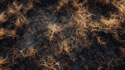 Burnt Grass Texture : Suitable for Be Used as Background and Content in Any Project (Print, Graphic Design, Blog Posts, Social Media Posts or Website Related to Environment Theme)