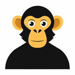 chimpanzee silhouette on white background