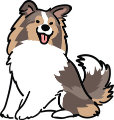 Illustration cartoon vector Shelties sheepdog puppy fun smile
