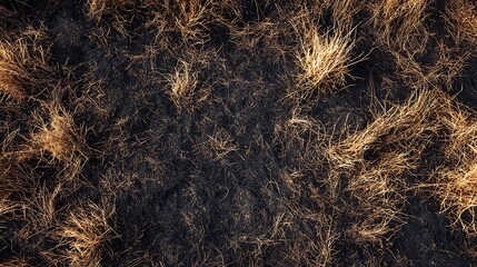 Burnt Grass Texture : Suitable for Be Used as Background and Content in Any Project (Print, Graphic Design, Blog Posts, Social Media Posts or Website Related to Environment Theme)