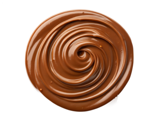 Swirling chocolate sauce isolated on transparent background