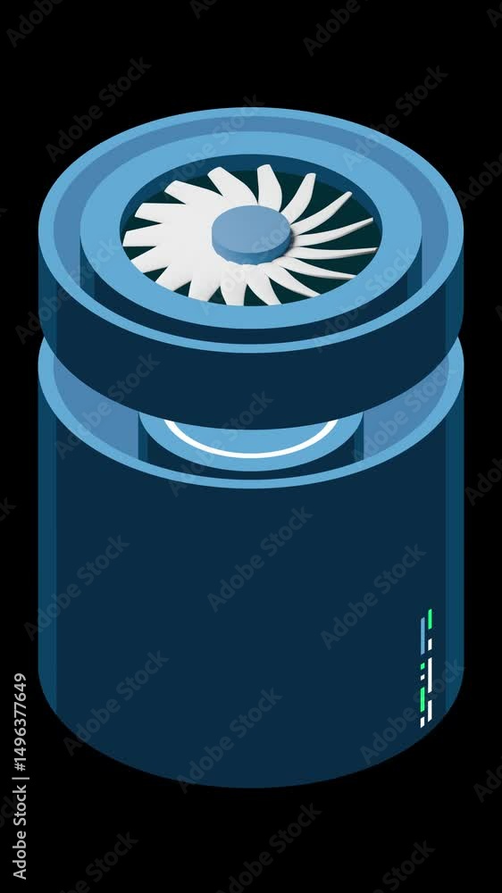 Poster Isometric cloud database animation. Cloud computing and file cloud storage. Modern technology. Motion graphic. Transparent background with alpha channel