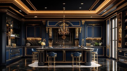 Fototapeta premium A luxurious and beautiful kitchen interior design 