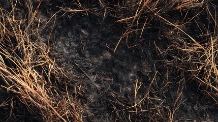 Burned Grass Texture : Suitable for Be Used as Background and Content in Any Project (Print, Graphic Design, Blog Posts, Social Media Posts or Website Related to Environment Theme)