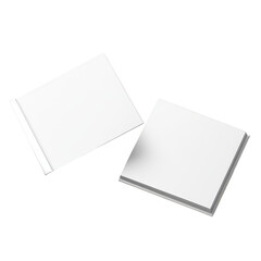 Two blank book mockups isolated on transparent background