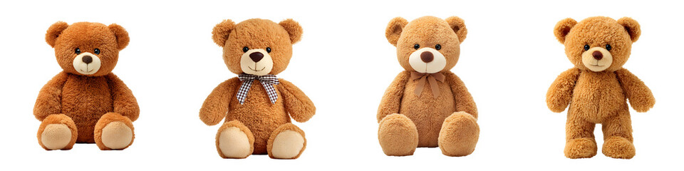 Obraz premium Cute brown teddy bears sitting together