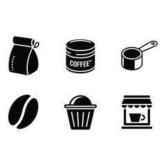 Simple Coffee Shop Icons Set
