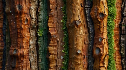 Naklejka premium Stunning Tree Bark Close-Up Textures for Natural Backgrounds and Designs