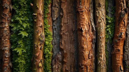Obraz premium Stunning Tree Bark Close-Up Textures for Natural Backgrounds and Designs