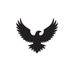 Obraz premium eagle logo vector Bold and clean eagle logo vector, with sharp lines and a strong silhouette 