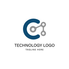 Fototapeta premium Technology Logo Design Graphic Vector 