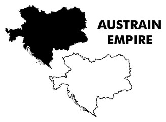 Austrain empire map vector  border outline
