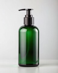 Elegant Green Plastic Pump Bottle Packaging Mockup