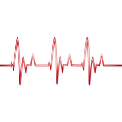 ECG Heartbeat Red Line Graphic