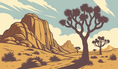 Fototapete Rund Tiefbraun beautiful views in joshua tree national park usa  © yuna art 29