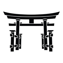 Simple Silhouette of a Traditional Japanese Torii Gate