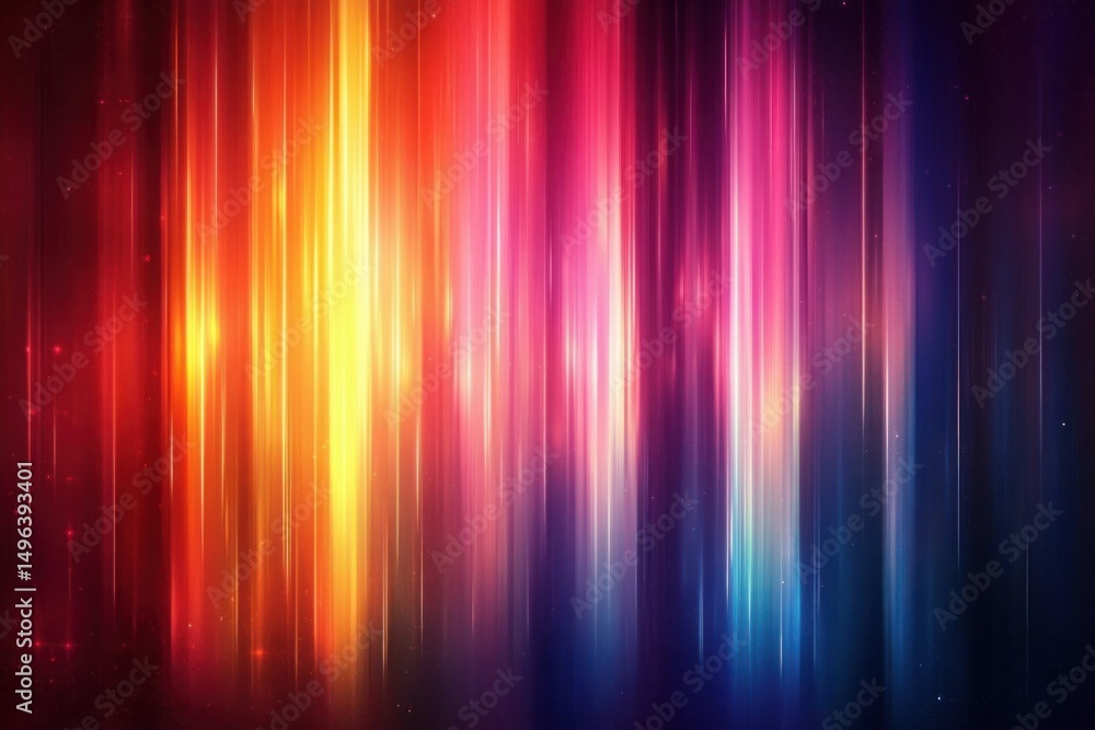 Aufkleber abstract vertical light beams in vibrant gradient colors from red and orange to pink and blue creati