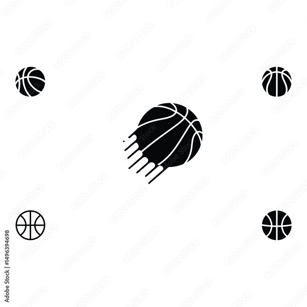 Aufkleber the thrill of basketball with stylized motion as the core concept vector graphics on a clean simple
