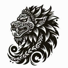 Obraz premium vector illustration of Indonesian Reog Ponorogo art