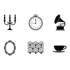 Vintage Style Decorative Icons Set