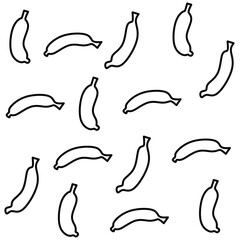 Banana line background vector,banana outline design image,banana line on white background,outline banana background 