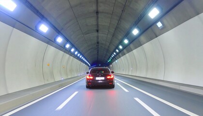 Blank Luxury Sedan in Sleek Architectural Tunnel