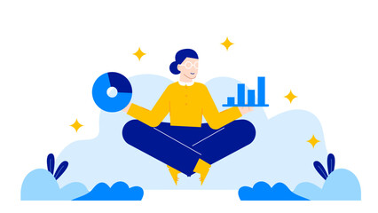 Person holding a pie chart and bar graph, ideal for business presentations, financial reports, data analysis concepts in marketing materials.