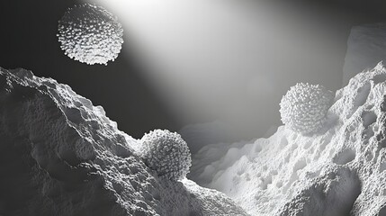 Monochromatic  renderings of  structures  with  illumination.