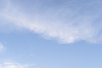 beautiful blue sky and white cloud background in springtime