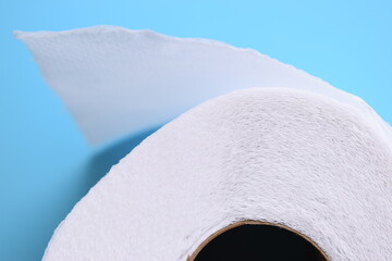 white paper tissue on blue background