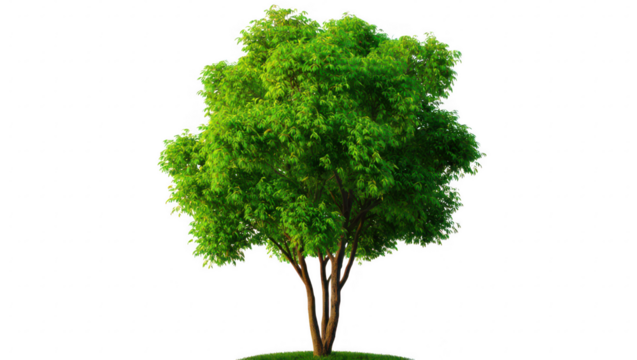 Lush Green Tree Isolated on Transparent Background for Design Projects