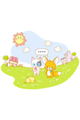 Fototapeta premium farm animals cartoon