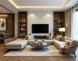 Revitalize your living space with modern, cozy lounge featuring elegant decor and natural light