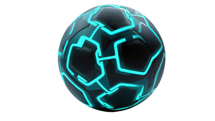 Fototapeta premium Futuristic Glowing Sphere with Geometric Pattern on Transparent Background