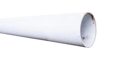 white PVC pipe isolated