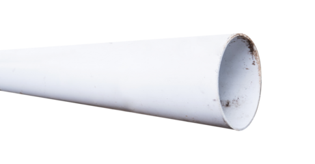 white PVC pipe isolated