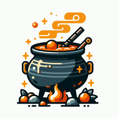 chinese cauldron vector illustration