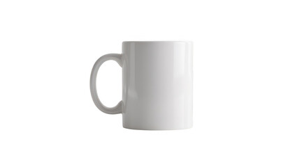 White Ceramic Mug Mockup on Transparent Background for Designers