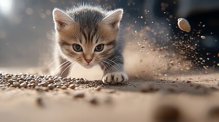 Kitten Walking Through Dirt