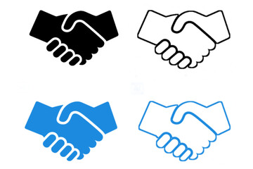 Handshake icon set. Business agreement handshake. friendly handshake icon symbol. partnership deal symbol for apps, ui, website, vector illustration