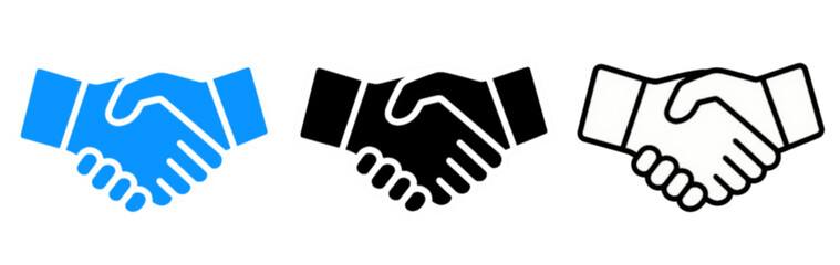 Handshake icon set. Business agreement handshake. friendly handshake icon symbol. partnership deal symbol for apps, ui, website, vector illustration