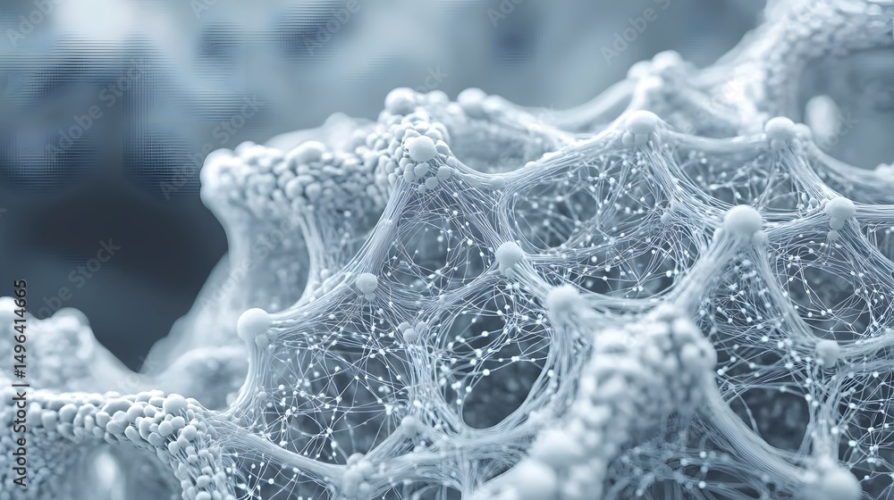 Aufkleber close-up view of a complex network structure.