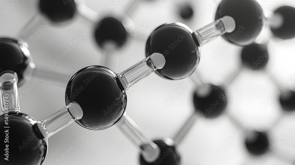 Poster close-up view of a complex molecular structure.