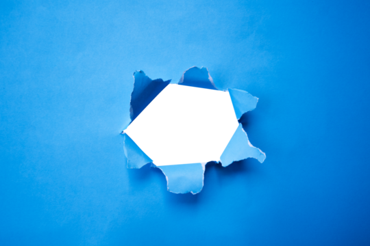 blue torn paper with middle space transparent - Powered by Adobe