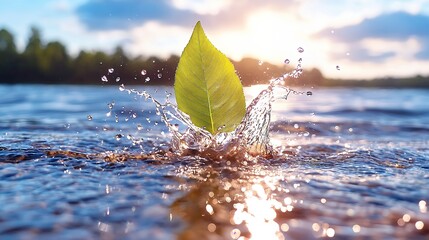 Leaf Water Splash Nature Sunlight