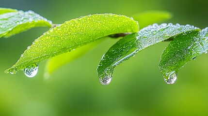 Leaf with Water Droplets