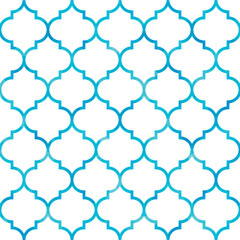 Moroccan tile background texture pattern, exotic, line art, modern light blue / 異国情緒溢れるモロッカンタイル 背景素材 テクスチャ 模様 エキゾチック ラインアート モダン 水色