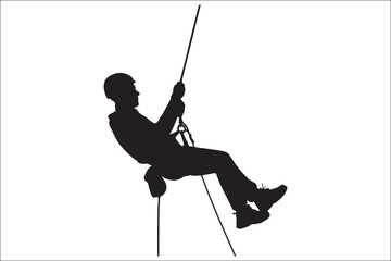 Rappelling Silhouette &ndash; Adventure Climber Outdoor Design