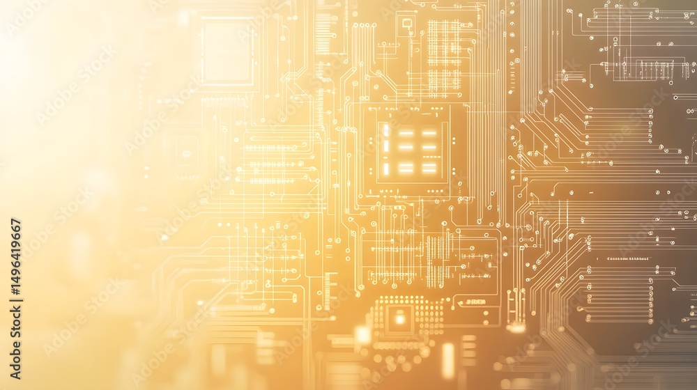 Poster close-up view of intricate circuit board pathways.