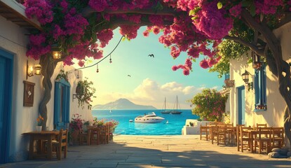 Fototapeta premium Charming Mediterranean alleyway